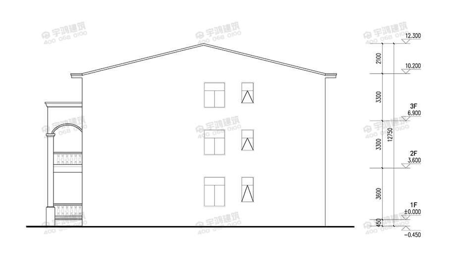 9x19米帶堂屋新農村別墅設計圖紙