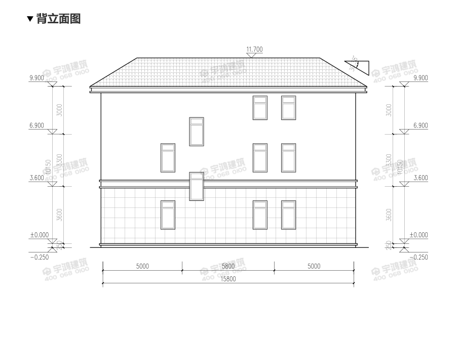 173平帶露臺三層農村小別墅設計圖紙