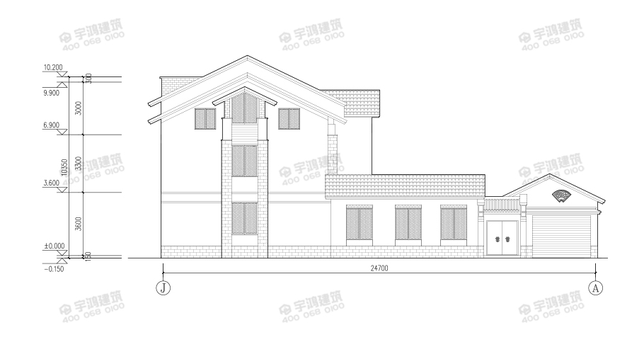 27x25米帶庭院新農(nóng)村別墅設(shè)計(jì)圖紙