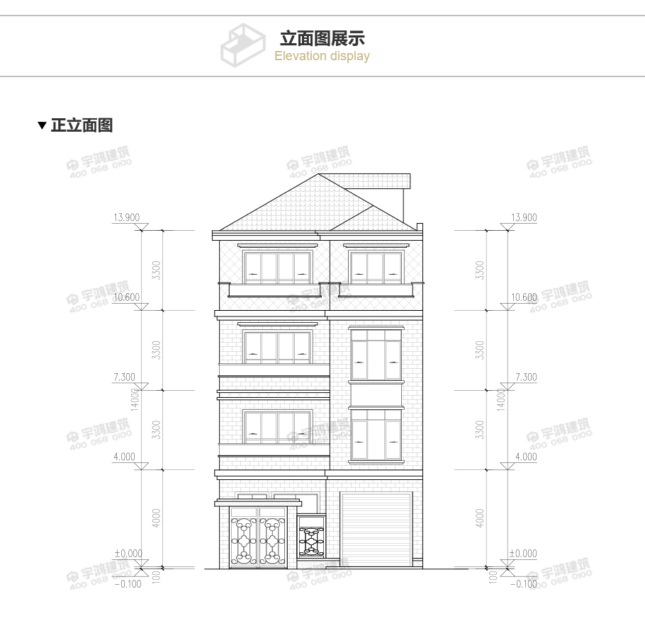 120平米四層帶庭院農(nóng)村別墅設(shè)計(jì)圖