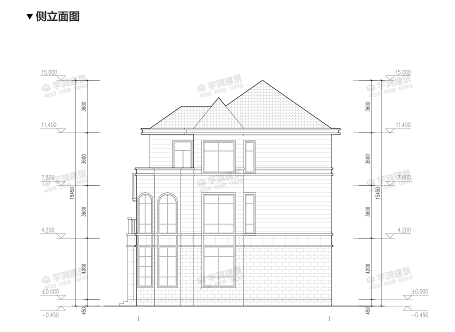 175平新款帶堂屋三層小洋樓設(shè)計(jì)圖紙及效果圖