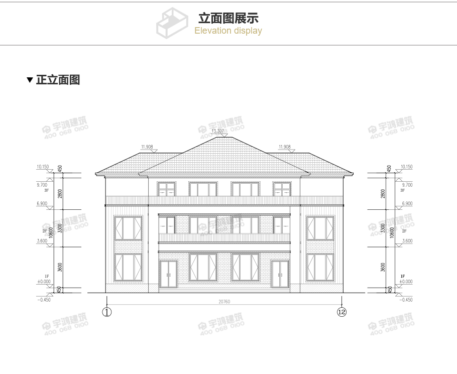 2019年新款農(nóng)村現(xiàn)代雙拼別墅設計圖紙及效果圖