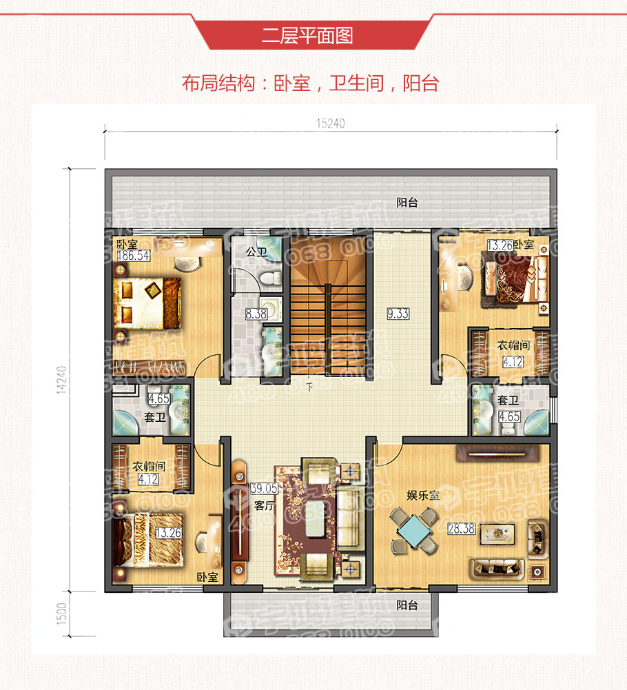 鄉村二層歐式小別墅設計圖，簡約而不簡單