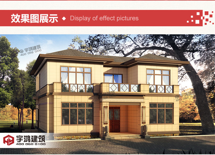 唐式風(fēng)格農(nóng)村二層自建房設(shè)計(jì)圖紙及效果圖，古樸典雅