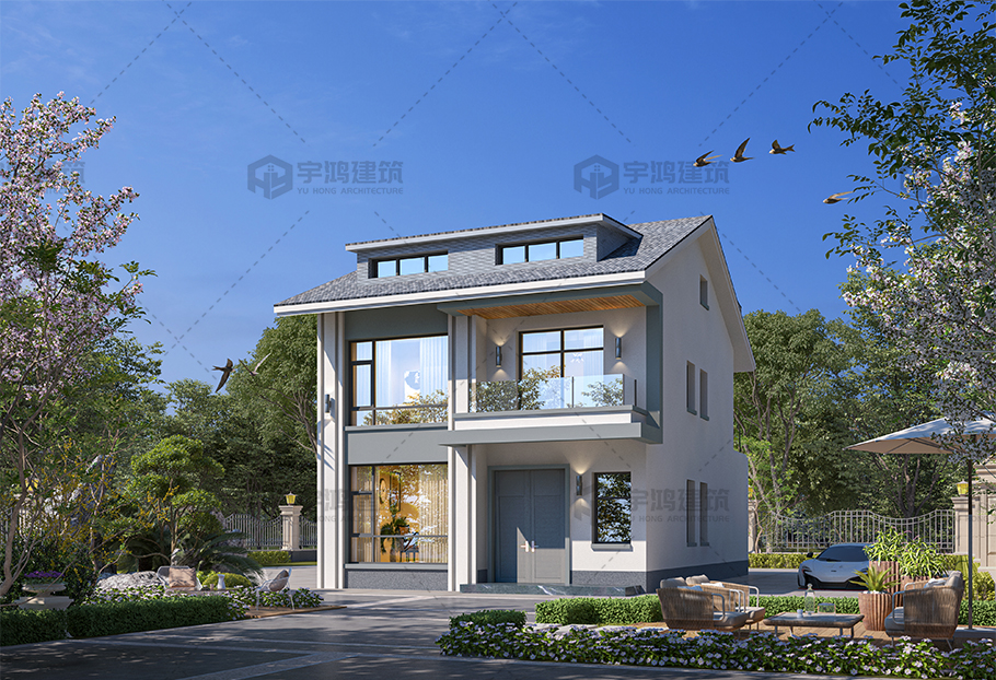 12.50米x8米磚混結構二層新中式別墅全套圖紙