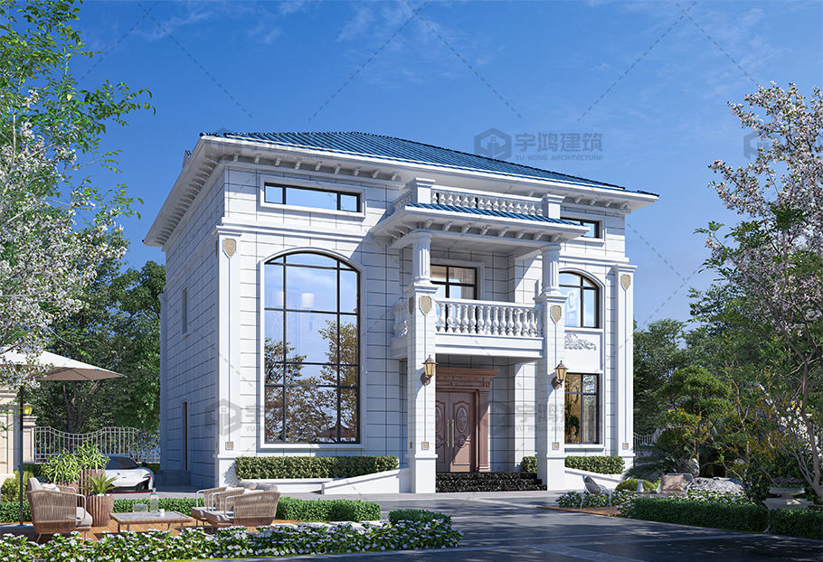 戶型方正的二層歐式別墅全套圖紙